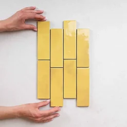 Les Carreaux De Jean  Faïence Pour Pièce À Vivre<Carrelage intérieur Effet Zellige Jaune BEJMAT 5x15 Lemonade - Les Carreaux de Jean