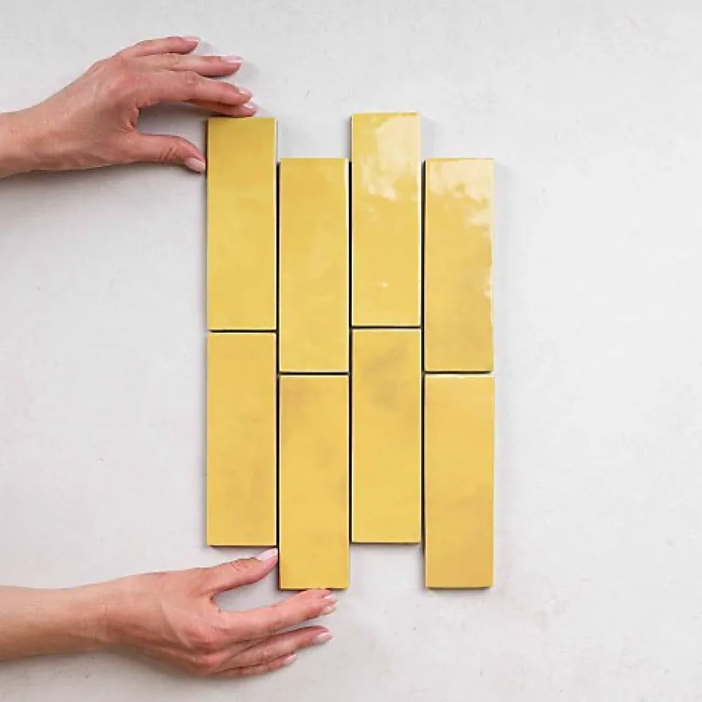 Les Carreaux De Jean Faïence Pour Pièce À Vivre<Carrelage intérieur Effet Zellige Jaune BEJMAT 5x15 Lemonade - Les Carreaux de Jean