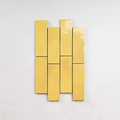 Les Carreaux De Jean Faïence Pour Pièce À Vivre<Carrelage intérieur Effet Zellige Jaune BEJMAT 5x15 Lemonade - Les Carreaux de Jean