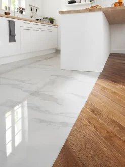 GoodHome Carrelage Mural Pour Douche|Carrelage Mural Pour Cuisine<Carrelage intérieur sol et mural Ultimate marble effet marbre L.59.5 cm x l.59.5 cm x Ep.0.9 cm blanc