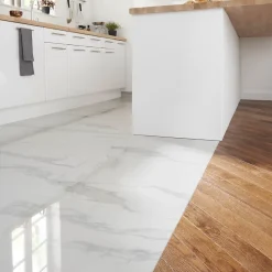 GoodHome Carrelage Mural Pour Douche|Carrelage Mural Pour Cuisine<Carrelage intérieur sol et mural Ultimate marble effet marbre L.59.5 cm x l.59.5 cm x Ep.0.9 cm blanc