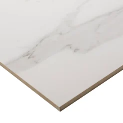 GoodHome Carrelage Mural Pour Douche|Carrelage Mural Pour Cuisine<Carrelage intérieur sol et mural Ultimate marble effet marbre L.59.5 cm x l.59.5 cm x Ep.0.9 cm blanc