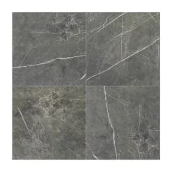 GoodHome Carrelage Mural Pour Pièce À Vivre|Carrelage Mural Effet Marbre<Carrelage intérieur sol et mur gris foncé effet marbre brillant L.59.5 x l.59.5 cm x ép.9 mm, Ultimate Marble