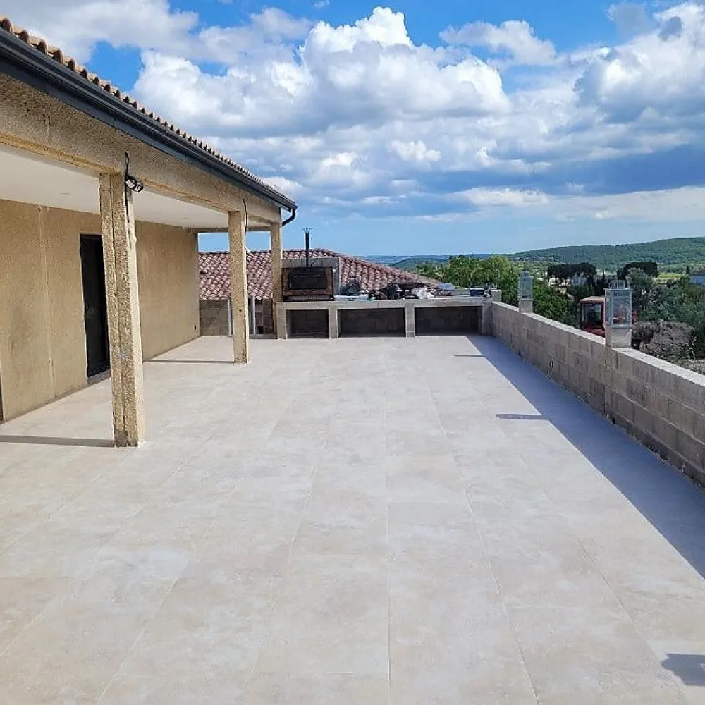 Concept Mosaïque Carrelage Extérieur Et Terrasse<Carrelage izmir 60x120 cm effet travertin antidérapant r11