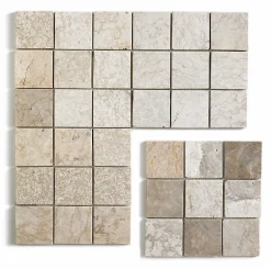 Pegane Carrelage mosaïque / Plaque de mosaïque mur et sol en marbre naturel coloris blanc mat - 30 x 30 cm- Mosaïque Pour Salle De Bains