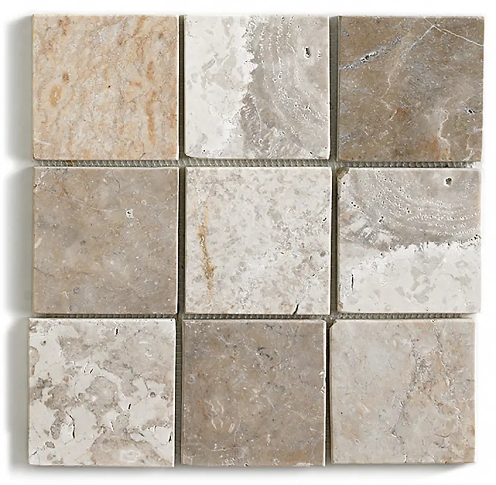 Pegane Carrelage mosaïque / Plaque de mosaïque mur et sol en marbre naturel coloris blanc mat - 30 x 30 cm- Mosaïque Pour Salle De Bains