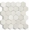 Pegane Carrelage mosaïque / Plaque de mosaïque mur et sol en marbre naturel coloris blanc - 33 x 33 cm- Mosaïque Pour Pièce À Vivre|Mosaïque
