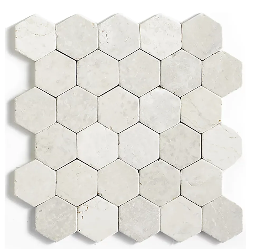 Pegane Carrelage mosaïque / Plaque de mosaïque mur et sol en marbre naturel coloris blanc - 33 x 33 cm- Mosaïque Pour Pièce À Vivre|Mosaïque