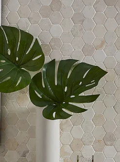 Pegane Carrelage mosaïque / Plaque de mosaïque mur et sol en marbre naturel coloris blanc - 33 x 33 cm- Mosaïque Pour Pièce À Vivre|Mosaïque