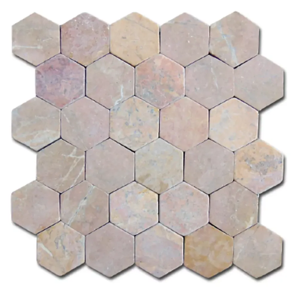 Pegane Mosaïque Pour Pièce À Vivre|Mosaïque<Carrelage mosaïque / Plaque de mosaïque mur et sol en marbre naturel coloris rose - 33 x 33 cm