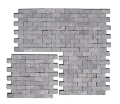 Pegane Carrelage mosaïque (Boite de 1m²) /Plaque de mosaïque mur et sol en marbre naturel coloris gris clair - 30 x 30 cm- Mosaïque Pour Douche|Mosaïque Pour Pièce À Vivre