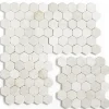 Pegane Carrelage mosaïque (Boite de 1m²) /Plaque de mosaïque mur et sol en marbre naturel coloris blanc - 33 x 33 cm- Mosaïque Pour Pièce À Vivre|Mosaïque Pour Salle De Bains