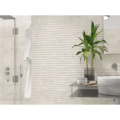 Aelle Carrelage Carrelage Mural Effet Béton|Carrelage Mural Pour Wc<Carrelage mur à relief effet béton blanc perlé 32x99 cm DANXIA BANAWE-R BLANCO