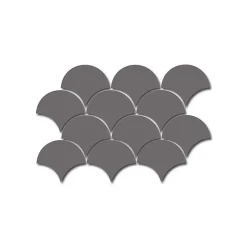 Aelle Carrelage Carrelage Sol Pour Wc|Carrelage Sol Uni<Carrelage mur écaillon de poisson uni gris brillant 10,6x12 cm SCALE FAN DARK GREY