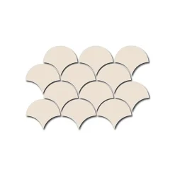 Aelle Carrelage Carrelage Mural Uni|Carrelage Mural Pour Cuisine<Carrelage mur écaillon de poisson uni beige brillant 10,6x12 cm SCALE FAN CREAM