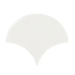 Aelle Carrelage Carrelage Mural Uni<Carrelage mur écaillon de poisson uni blanc brillant 10,6x12 cm SCALE FAN WHITE