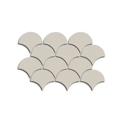 Aelle Carrelage Carrelage Mural Uni|Carrelage Mural Pour Wc<Carrelage mur écaillon de poisson uni beige brillant 10,6x12 cm SCALE FAN GREIGE