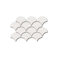 Aelle Carrelage Carrelage Mural Uni|Carrelage Mural Pour Cuisine<Carrelage mur écaillon de poisson uni blanc mate 10,6x12 cm SCALE FAN WHITE MATT