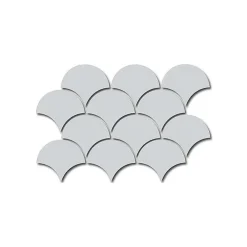 Aelle Carrelage Carrelage mur écaillon de poisson uni bleu brillant 10,6x12 cm SCALE FAN SKY BLUE- Carrelage Mural Uni
