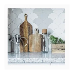 Aelle Carrelage Carrelage Mural Uni|Carrelage Mural Pour Wc<Carrelage mur écaillon de poisson uni gris brillant 10,6x12 cm SCALE FAN LIGHT GREY