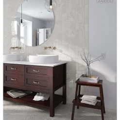 Aelle Carrelage Carrelage mur effet marbre blanc mate 7,5x15 cm CARRARA- Carrelage Mural Effet Marbre|Carrelage Mural Pour Pièce À Vivre