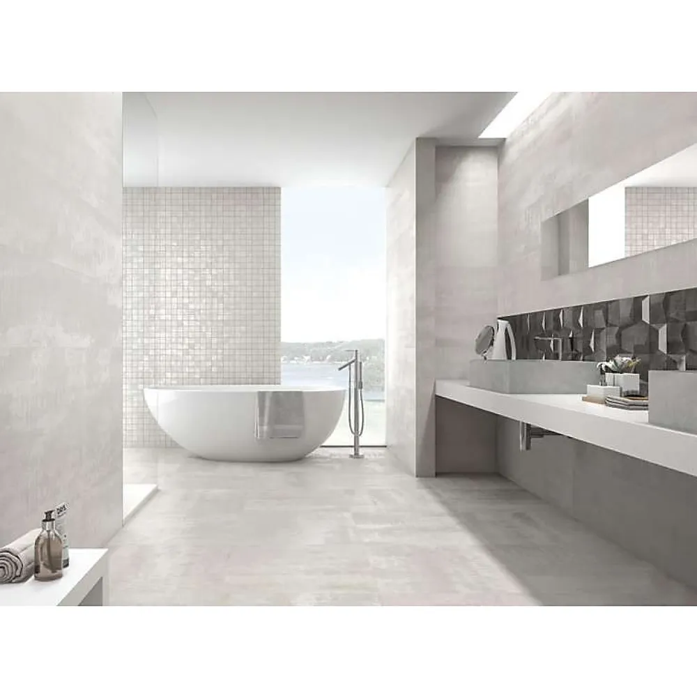 Aelle Carrelage Carrelage Sol Effet Métal<Carrelage mur effet métal blanc 30x120 cm IONIC WHITE