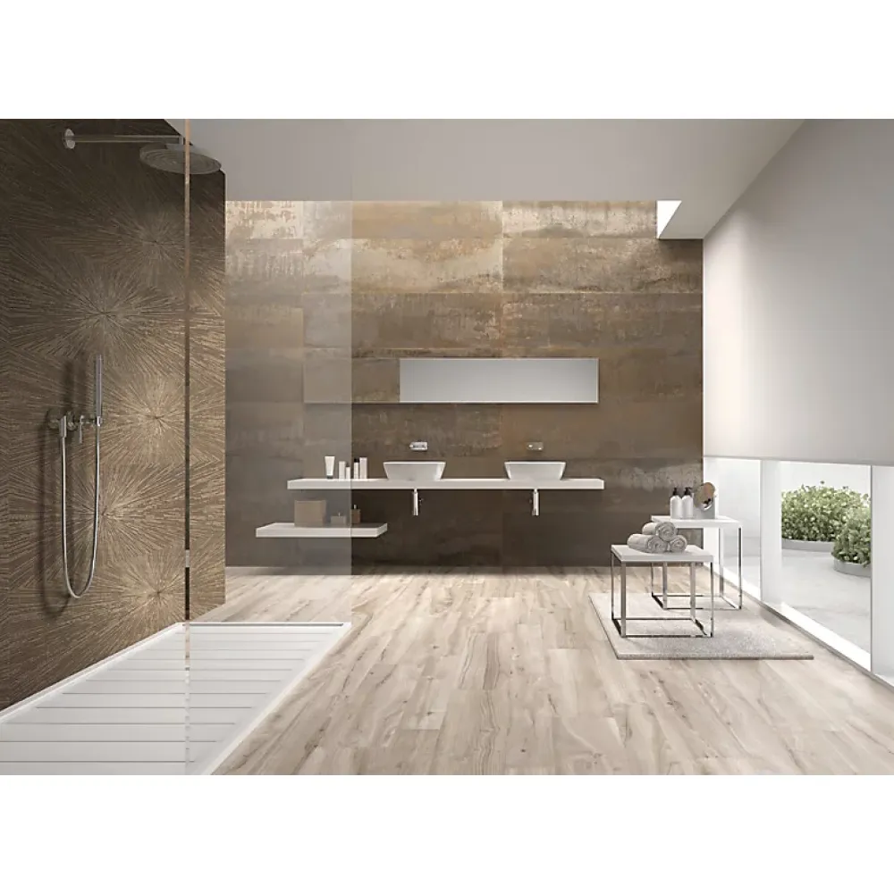 Aelle Carrelage Carrelage mur effet métal cuivre décoratif palletté 30x120 cm IONIC IMPACT COPPER- Faïence Pour Douche|Faïence Pour Cuisine