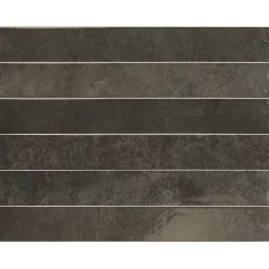 Aelle Carrelage Carrelage mur effet pierre noir 5x40 cm brillant - VERTICALE SOOT- Carrelage Sol Effet Pierre