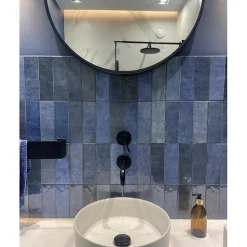 Aelle Carrelage Carrelage Mural Uni<Carrelage mur effet zellige bejmat bleu 6,5x20 cm ARTISAN COLONIAL BLUE