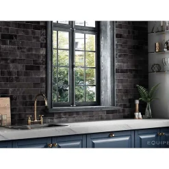 Aelle Carrelage Carrelage Mural Uni|Carrelage Mural Pour Cuisine<Carrelage mur effet zellige bejmat gris anthracite 6,5x20 cm ARTISAN GRAPHITE