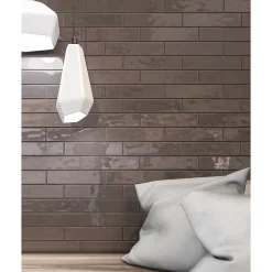 Aelle Carrelage Carrelage mur effet zellige bronze 6,5x26,6 cm CROMIA26 BRONZO- Carrelage Mural Uni