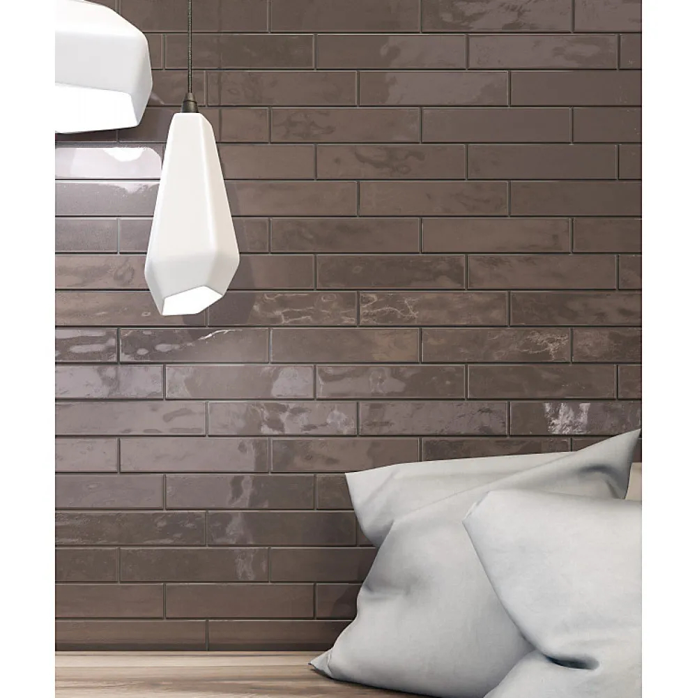 Aelle Carrelage Carrelage mur effet zellige bronze 6,5x26,6 cm CROMIA26 BRONZO- Carrelage Mural Uni