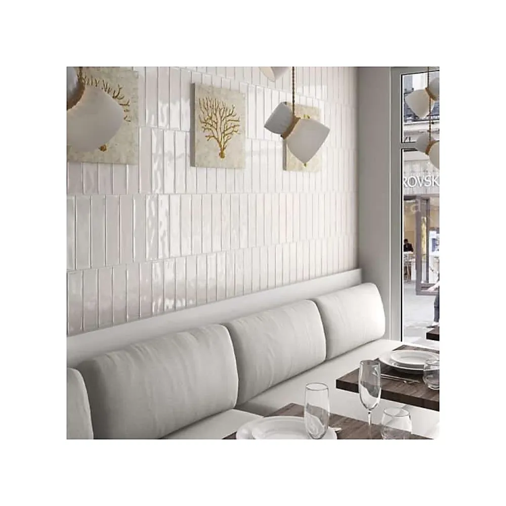 Aelle Carrelage Carrelage Mural Uni|Carrelage Mural Pour Cuisine<Carrelage mur effet zellige blanc 7,5x30 cm MASIA BLANCO