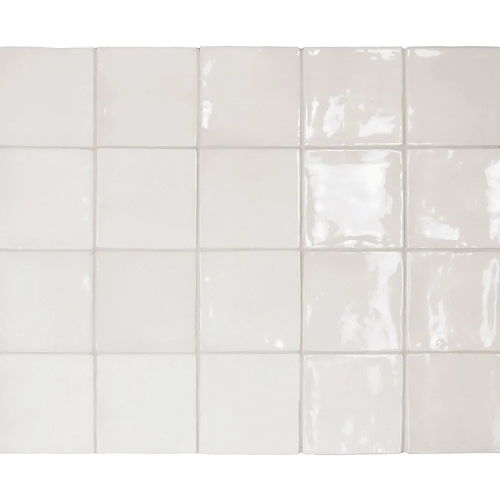 Aelle Carrelage Carrelage mur effet zellige blanc 10x10 cm MANACOR WHITE- Carrelage Mural Uni