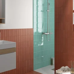 Aelle Carrelage Carrelage Sol Pour Salle De Bains<Carrelage mur effet zellige bejmat marocain 5X15 cm turquoise brillant FANGO AQUAMARINE