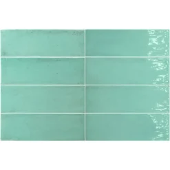 Aelle Carrelage Carrelage Sol Pour Salle De Bains<Carrelage mur effet zellige bejmat marocain 5X15 cm turquoise brillant FANGO AQUAMARINE