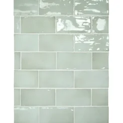Aelle Carrelage Carrelage mur effet zellige vert sage 7,5x15 cm MANACOR MINT- Carrelage Mural Pour Pièce À Vivre|Carrelage Mural Uni
