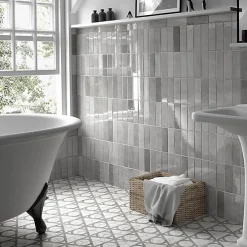 Aelle Carrelage Carrelage mur effet zellige bejmat gris 6,5x20 cm ARTISAN ALABASTER- Carrelage Mural Uni|Carrelage Mural Pour Wc