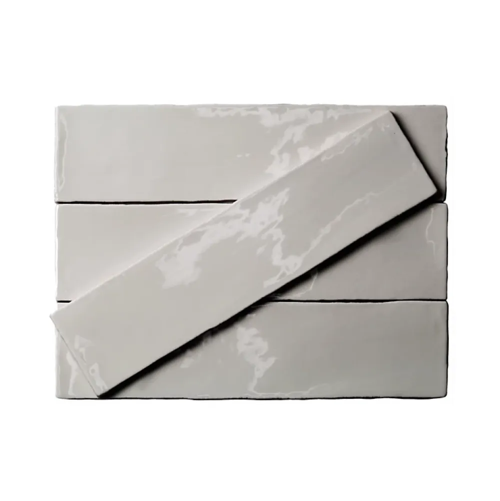 Aelle Carrelage Carrelage mur effet zellige gris 7,5x30 cm MASIA GRIS CLARO- Carrelage Mural Uni