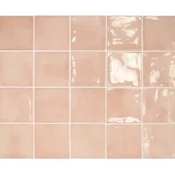 Aelle Carrelage Carrelage mur effet zellige rose 10x10 cm MANACOR BLUSH PINK- Carrelage Mural Uni|Carrelage Mural Pour Cuisine