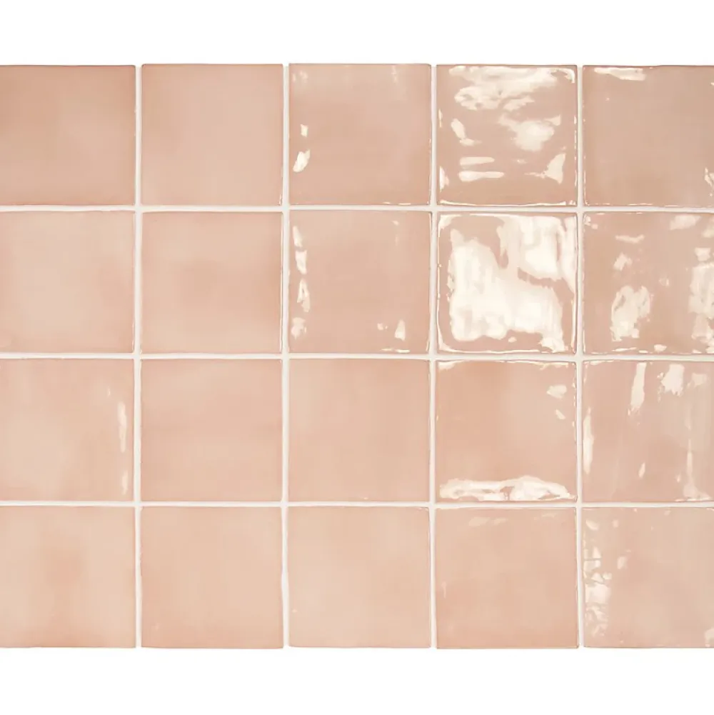 Aelle Carrelage Carrelage mur effet zellige rose 10x10 cm MANACOR BLUSH PINK- Carrelage Mural Uni|Carrelage Mural Pour Cuisine