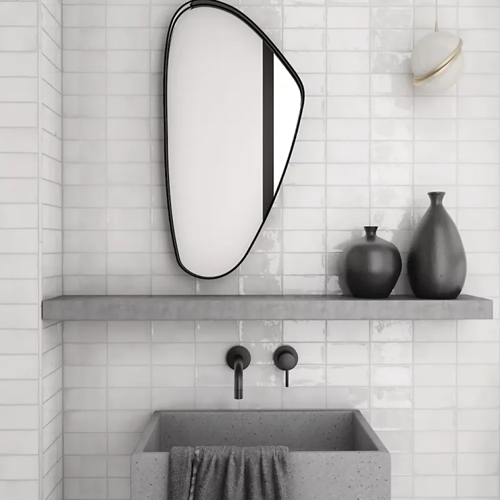 Aelle Carrelage Carrelage mur effet zellige blanc 7,5x15 cm MANACOR WHITE- Carrelage Mural Uni|Carrelage Mural Pour Cuisine
