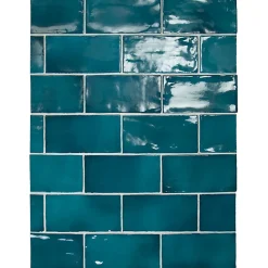 Aelle Carrelage Carrelage mur effet zellige bleu turquoise 7,5x15 cm MANACOR GLACIER- Carrelage Mural Uni|Carrelage Mural Pour Douche