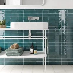 Aelle Carrelage Carrelage mur effet zellige bleu turquoise 7,5x15 cm MANACOR GLACIER- Carrelage Mural Uni|Carrelage Mural Pour Douche