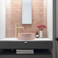 Aelle Carrelage Carrelage Mural Uni|Carrelage Mural Pour Cuisine<Carrelage mur effet zellige rose 7,5x15 cm MANACOR BLUSH PINK