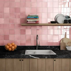 Aelle Carrelage Carrelage Mural Uni|Carrelage Mural Pour Pièce À Vivre<Carrelage mur effet zellige bejmat rose 13,2x13,2 cm ARTISAN ROSE MALLOW
