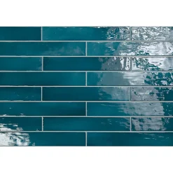 Aelle Carrelage Carrelage mur effet zellige bleu turquoise 6,5x40 cm MANACOR GLACIER- Carrelage Mural Uni|Carrelage Mural Pour Cuisine