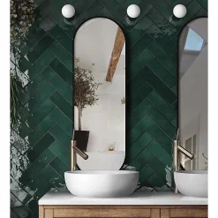 Aelle Carrelage Carrelage mur effet zellige bejmat vert 6,5x20 cm ARTISAN MOSS GREEN- Carrelage Mural Pour Pièce À Vivre|Carrelage Mural Pour Salle De Bains