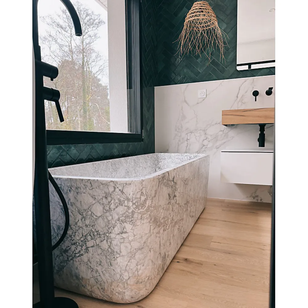Aelle Carrelage Carrelage mur effet zellige bejmat vert 6,5x20 cm ARTISAN MOSS GREEN- Carrelage Mural Pour Pièce À Vivre|Carrelage Mural Pour Salle De Bains