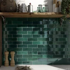 Aelle Carrelage Carrelage mur effet zellige bejmat vert 6,5x20 cm ARTISAN MOSS GREEN- Carrelage Mural Pour Pièce À Vivre|Carrelage Mural Pour Salle De Bains